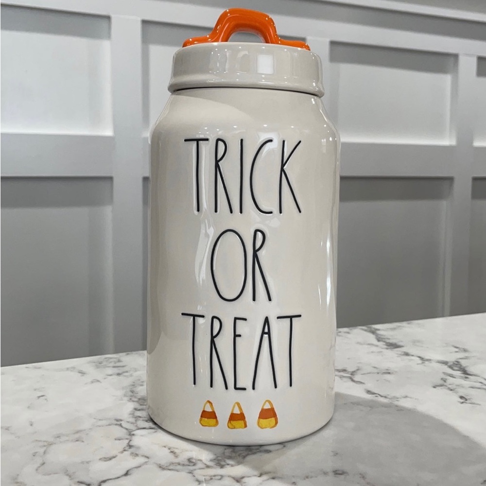 Rae Dunn Trick or Treat Candy Corn Jar/Canister